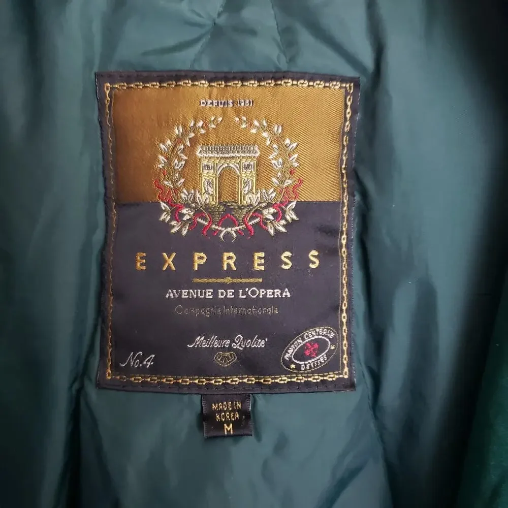 Dupuis Express Avenue De L'Opera Down Puffer Coat Emerald Forest Green. Hooded M